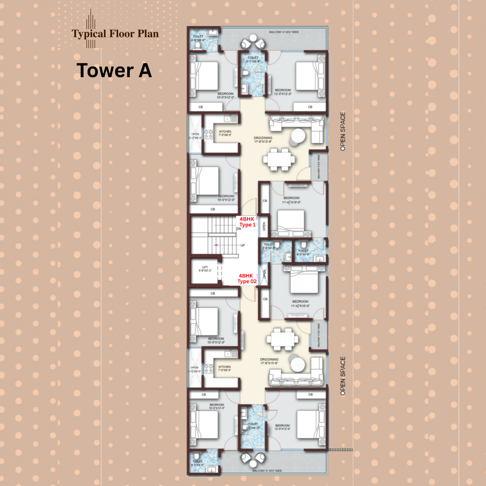 Tower A typical floor plan